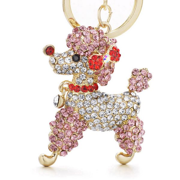 keyring crystal poodle gift dog lover