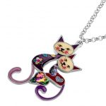 Hugging Cats Necklace