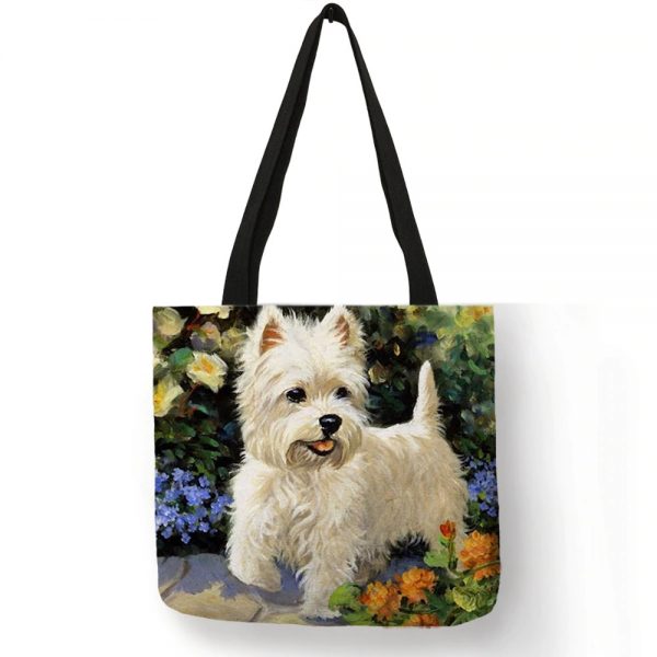 Tote bag westie running